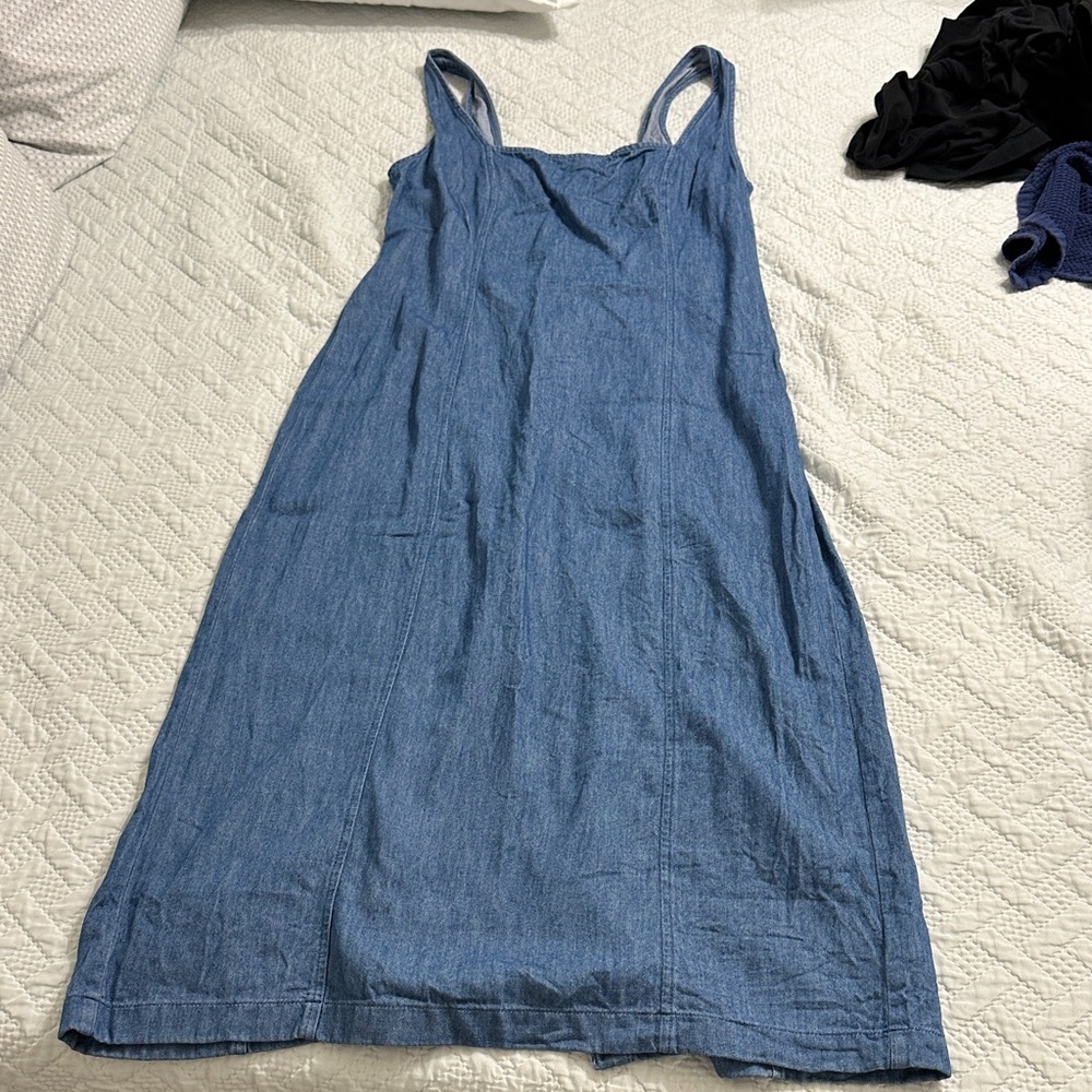 Old Navy Blue Denim Midi Dress
